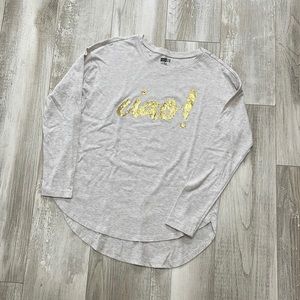 Girls Crazy8 gold ciao shirt size 10-12 L